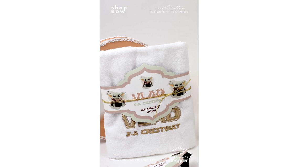 Trusou botez baieti personalizat cu Baby Yoda 4